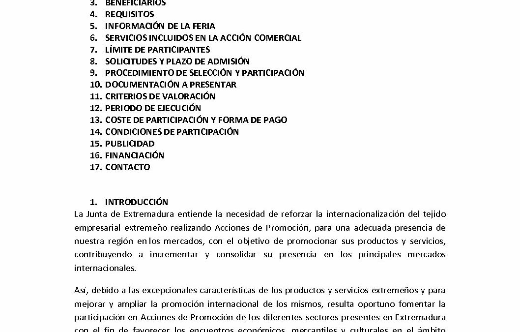 Convocatoria FERIA BIME BILBAO 2017