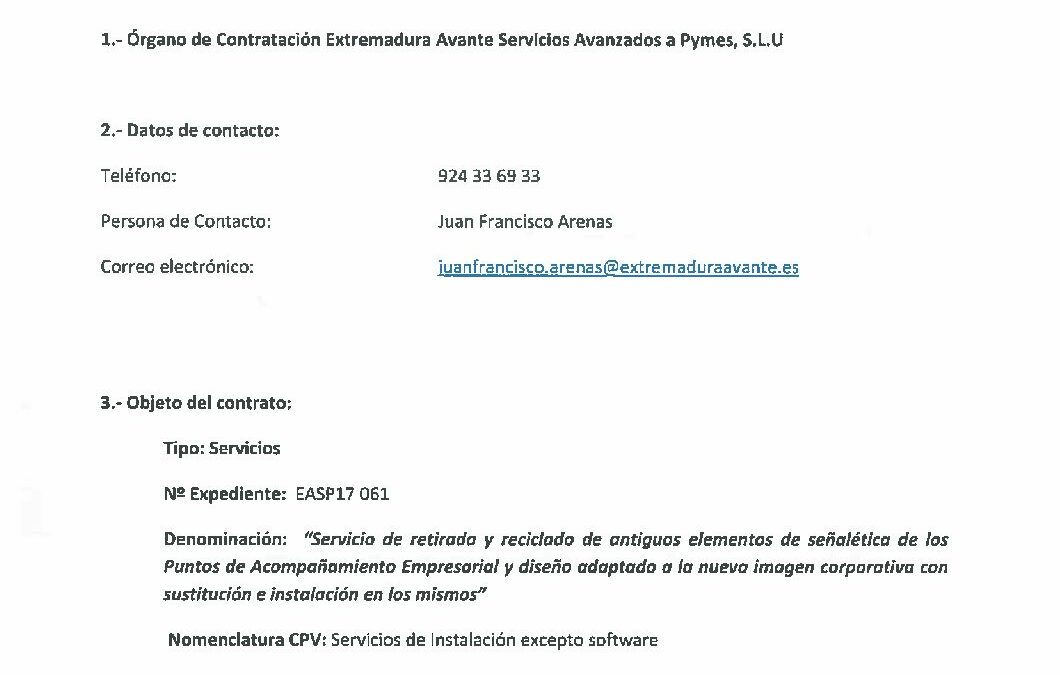 EASP17 061 Anuncio de Licitación