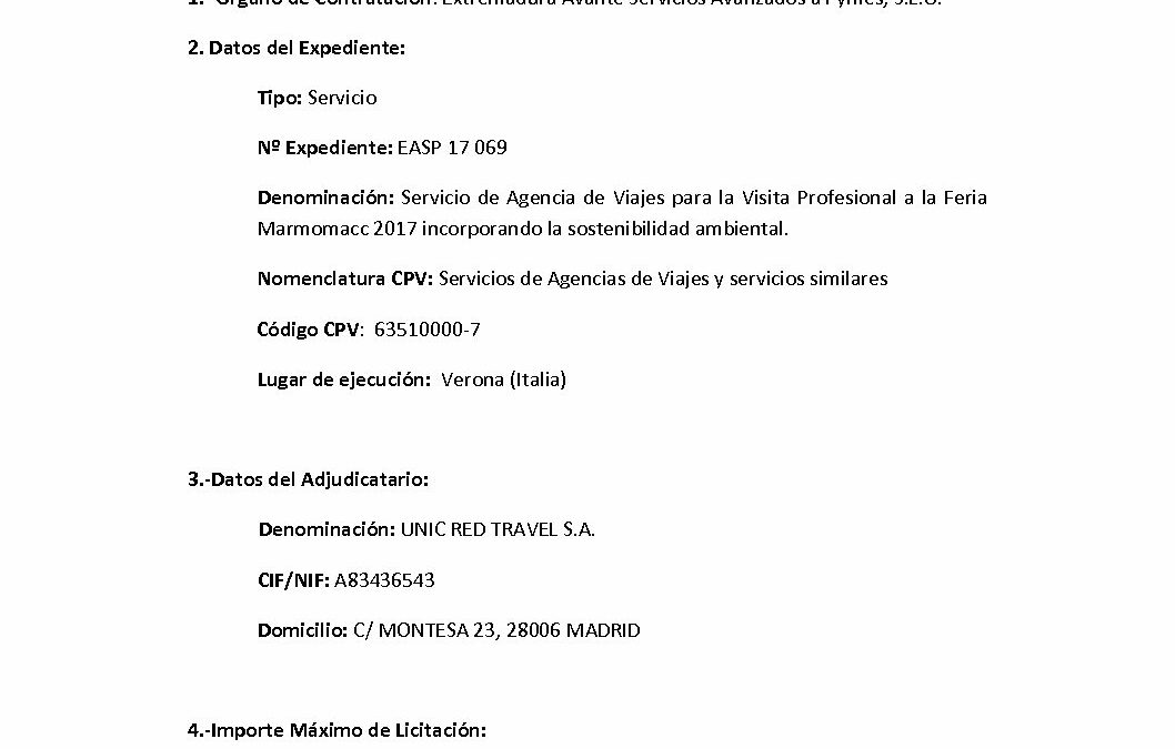 EASP17 069 Anuncio de Adjudicacion
