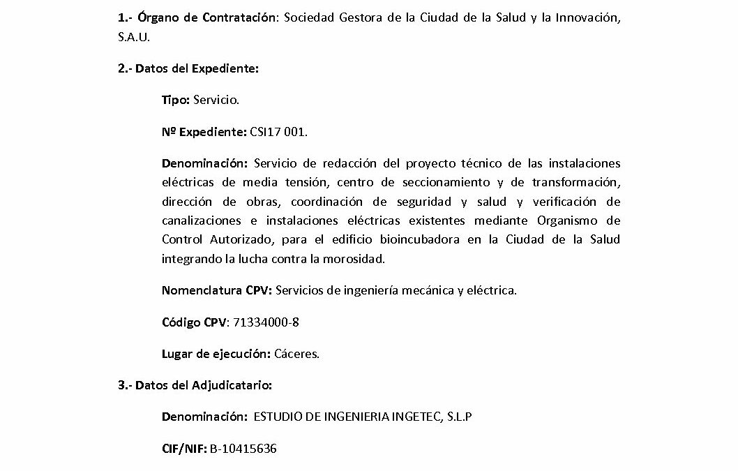CSI17 001 Anuncio adjudicacion