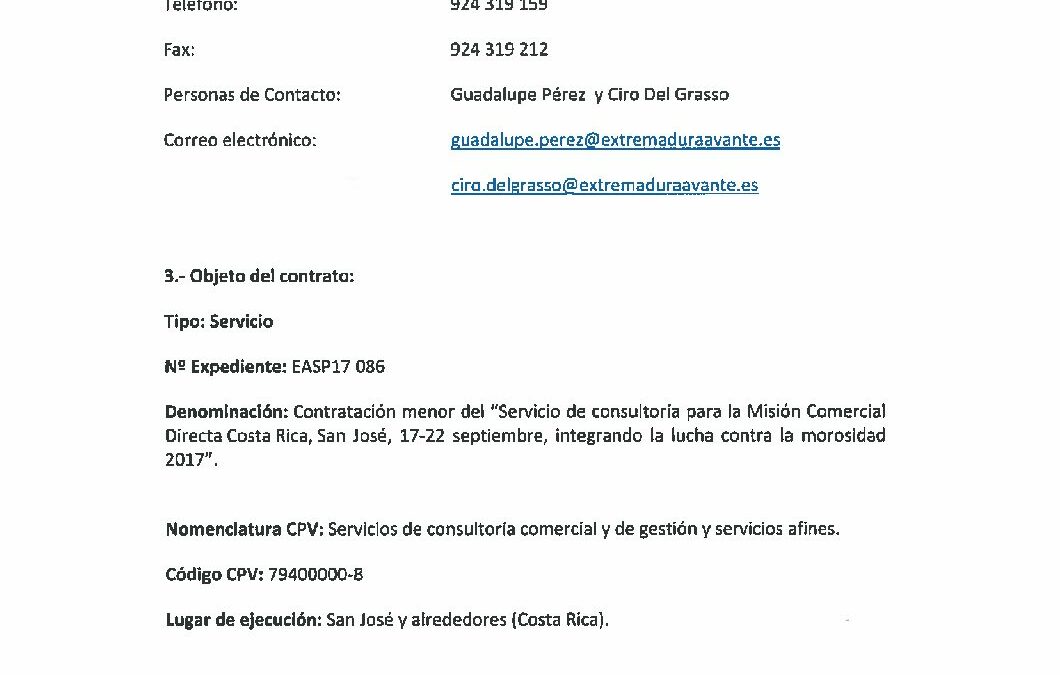 EASP17 086 Anuncio de Licitación