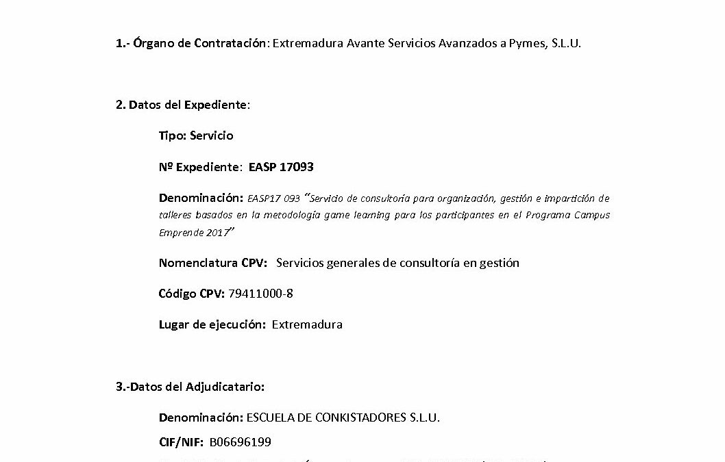 EASP 17 093 Anuncio de Adjudicacion