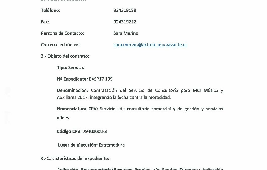 EASP17 109 Anuncio de Licitación