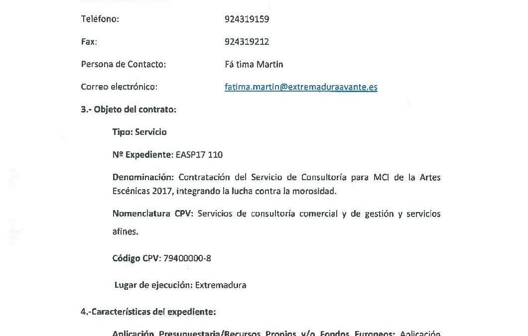 EASP17 110 Anuncio de Licitación