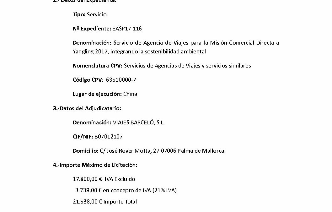 EASP17 116 Anuncio de adjudicación