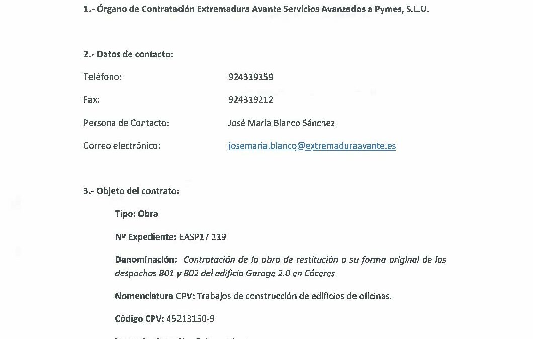 EASP17 119 Anuncio de licitación