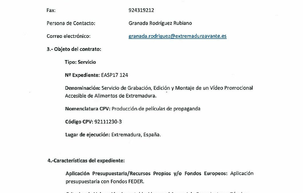 EASP17 124 Anuncio de Licitación