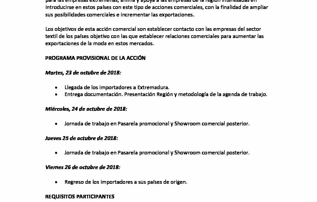 Convocatoria Moda