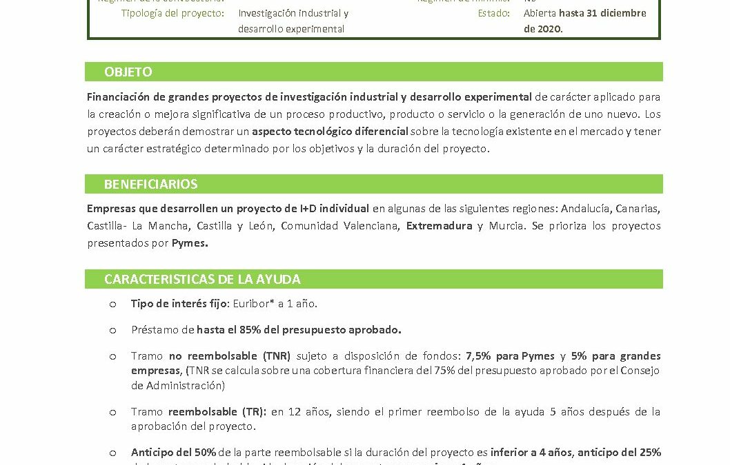 Ficha_ PROYECTOS ESTRATÉGICOS_CDTI