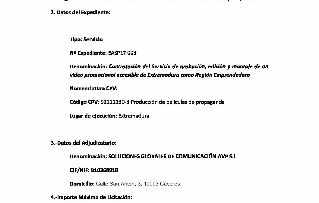 EASP17 003 Anuncio de Adjudicacion