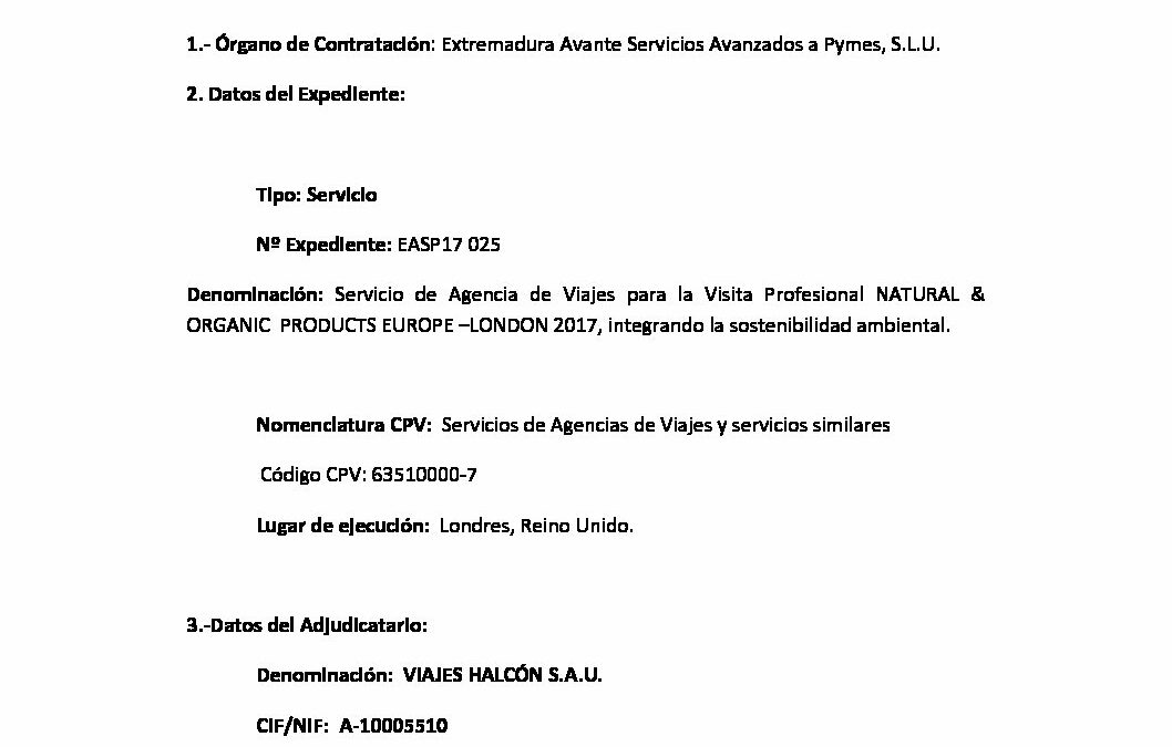 EASP17 025 Anuncio de Adjudicacion