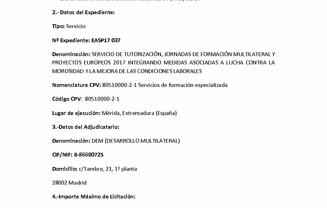 EASP17 037 Anuncio Adjudicacion