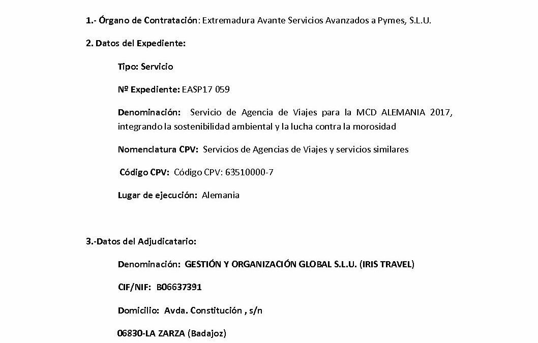 EASP17 059 Anuncio de Adjudicacion