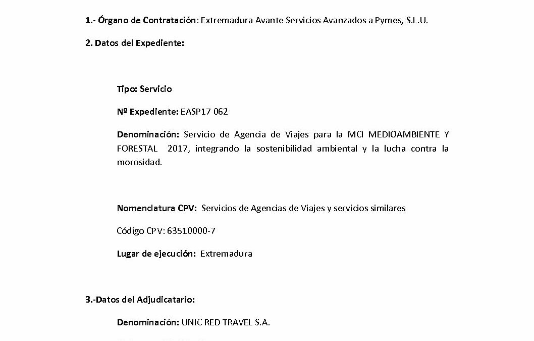 EASP17 062 Anuncio de Adjudicacion