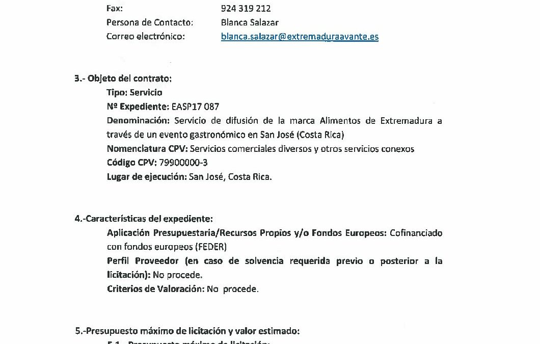 EASP17 087 Anuncio de Licitación