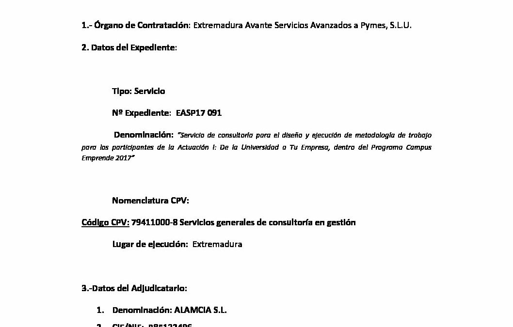 EASP 17 091 Anuncio de Adjudicacion