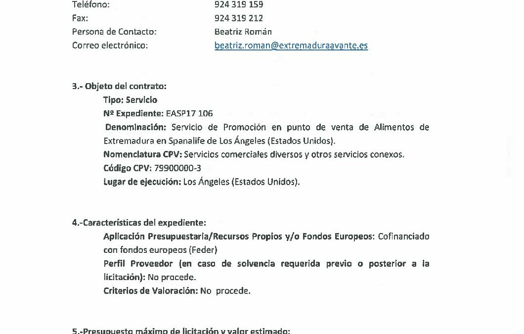 EASP17 106 Anuncio de Licitación