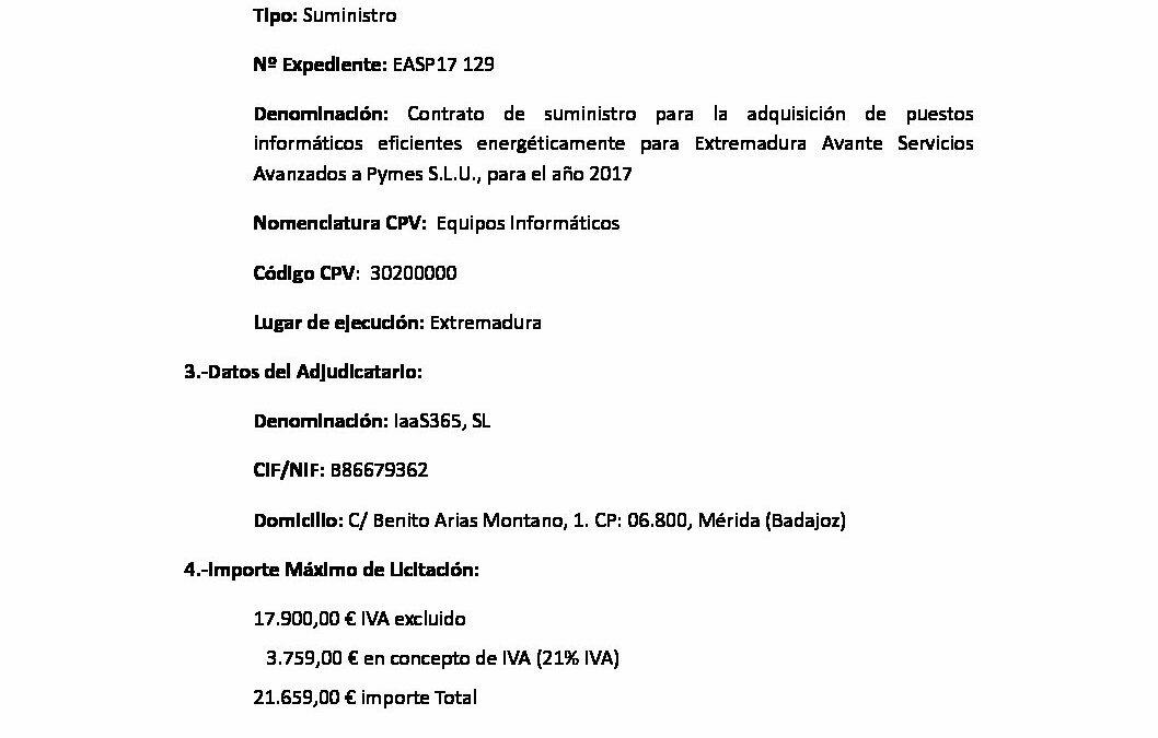 EASP17 129 Anuncio Adjudicacion