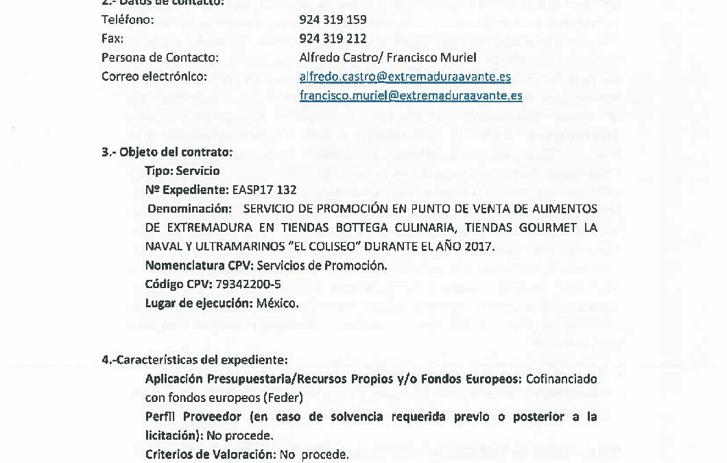 EASP17 132 Anuncio de licitación