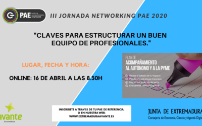 La red PAE continúa con las III Jornadas Networking PAE 2020 en formato online