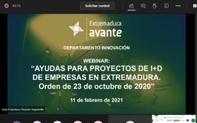 Éxito de participación en el Webinar de Ayudas a la I+D para empresas