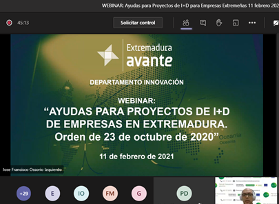 Éxito de participación en el Webinar de Ayudas a la I+D para empresas