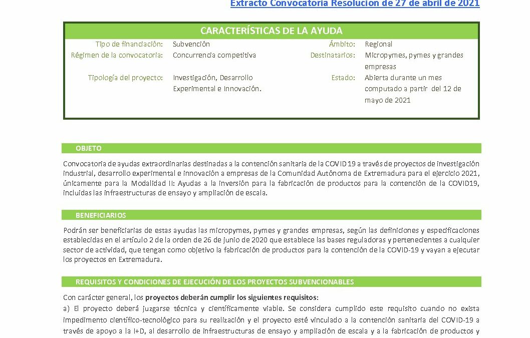 F_AYUDAS PARA PROYECTOS DE INVESTIGACIÓN INDUSTRIAL COVID-19