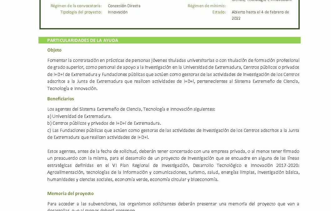 F_Contratación personal de apoyo a la Investigación en Extremadura _2021
