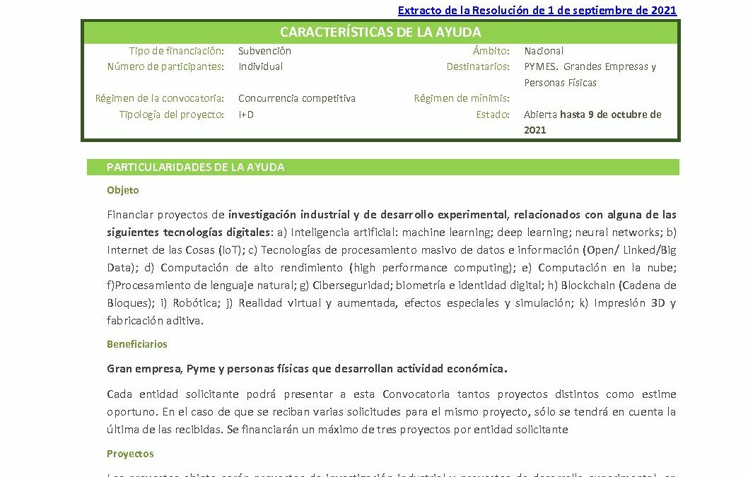 F Ayudas Proyectos I+D Inteligencia Artificial