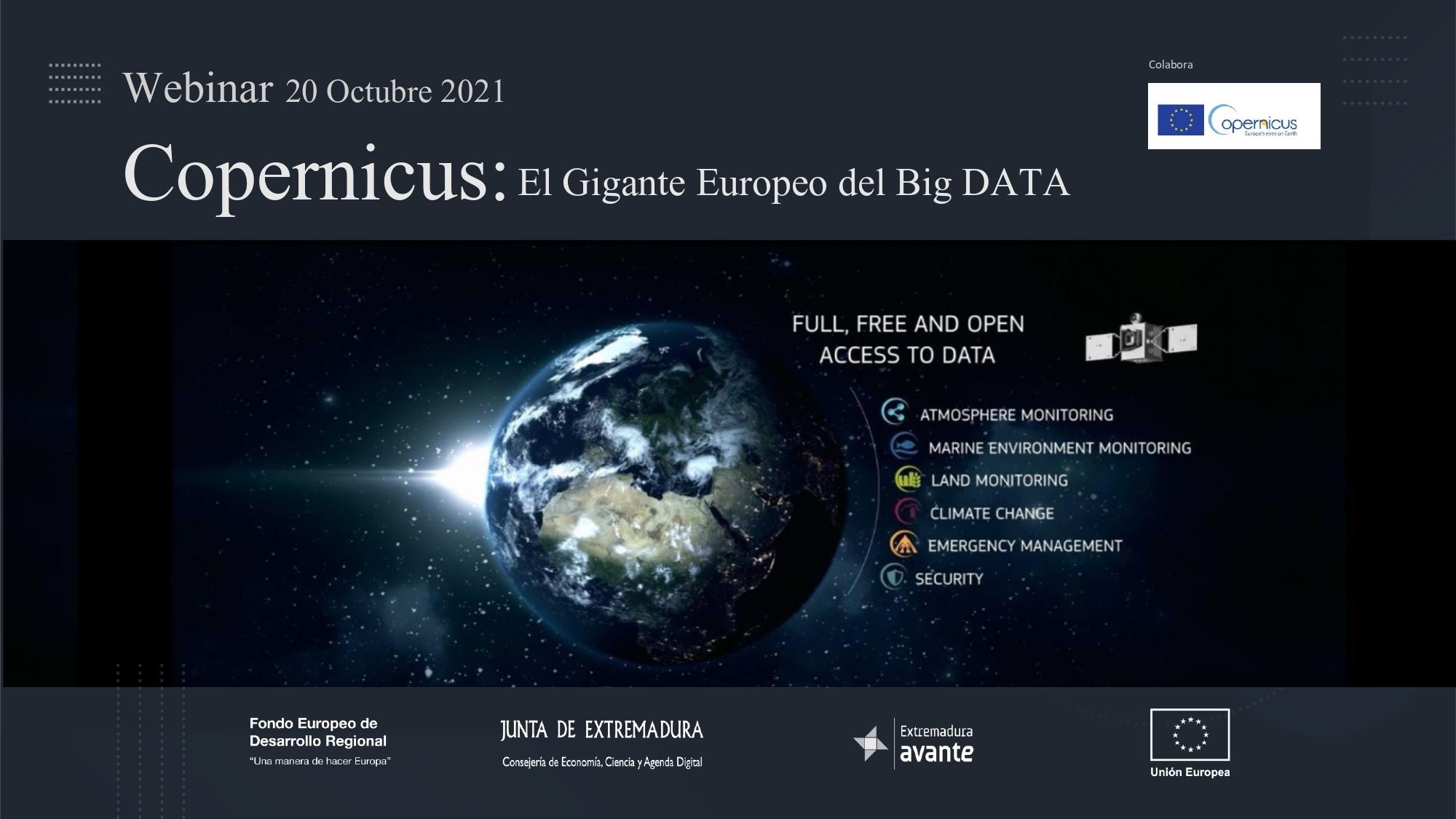 Webinar Copernicus: El gigante europeo del Big DATA