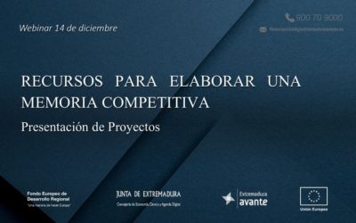 Webinar Recursos para elaborar una Memoria Competitiva. Presentación de proyectos