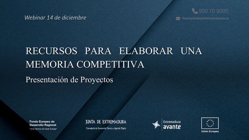 Webinar Recursos para elaborar una Memoria Competitiva. Presentación de proyectos