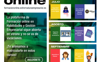 La Plataforma de Formación Online en habilidades y gestión empresarial continúa abierta los meses de agosto y septiembre