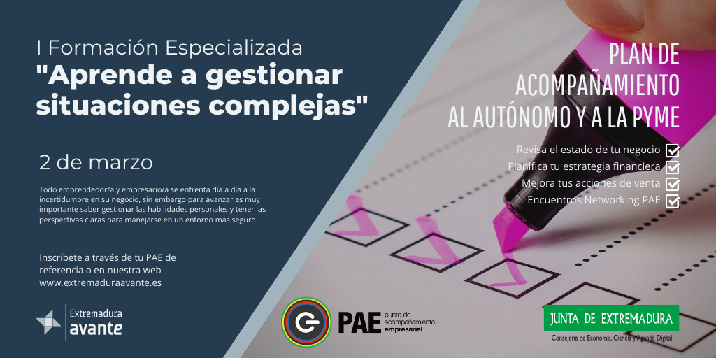 I Formación especializada: «Aprende a gestionar situaciones complejas»